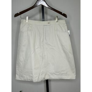 Liz Claiborne LizSport Skirt-NWT- size‎ 12 ivory 100% cotton